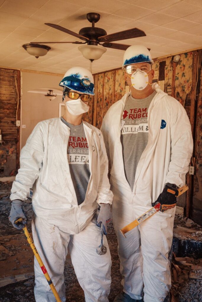 Couple in construction garb