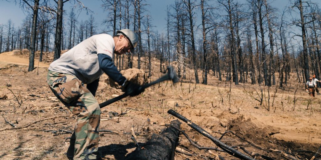 volunteer does wildfire awareness mitigation work